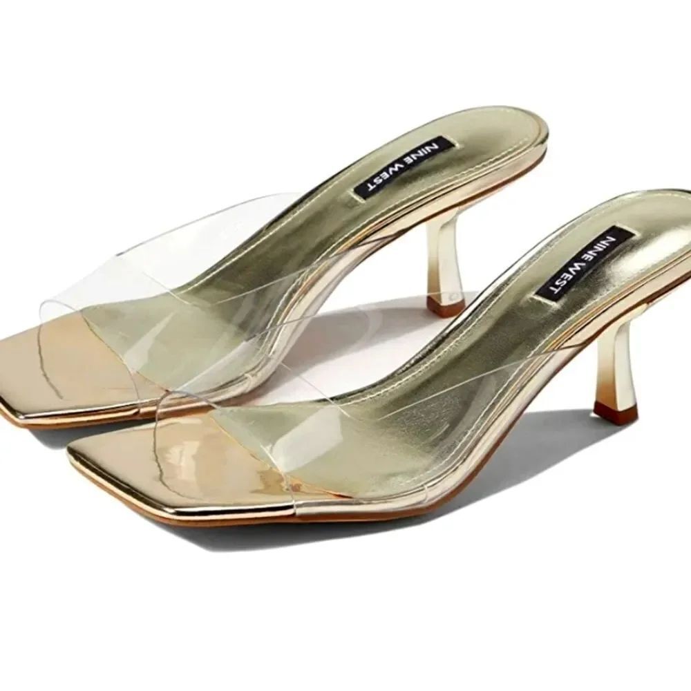 Nine West Gold and Clear Gold Women's Heels